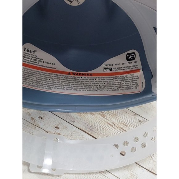 Vintage Hard Hat Hoover Dam Hard Hat Tour Size Medium V-gard Blue - Picture 12 of 16